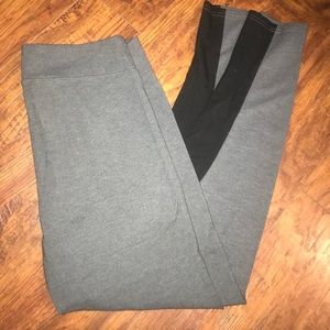 Gray and black leggings